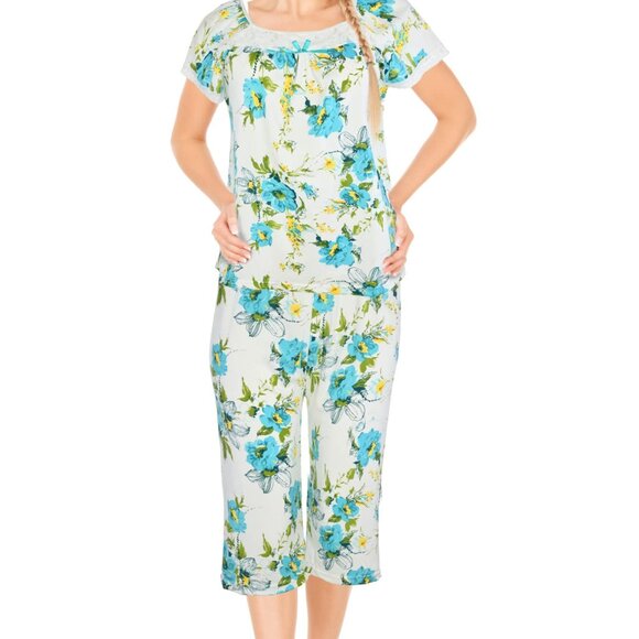 JEFFRICO Other - Womens Pajamas For Women 2 Piece Set Top & Capri Pants Sleepwear Soft Pajamas